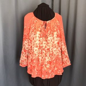 Roz&Ali floral peasant top blouse